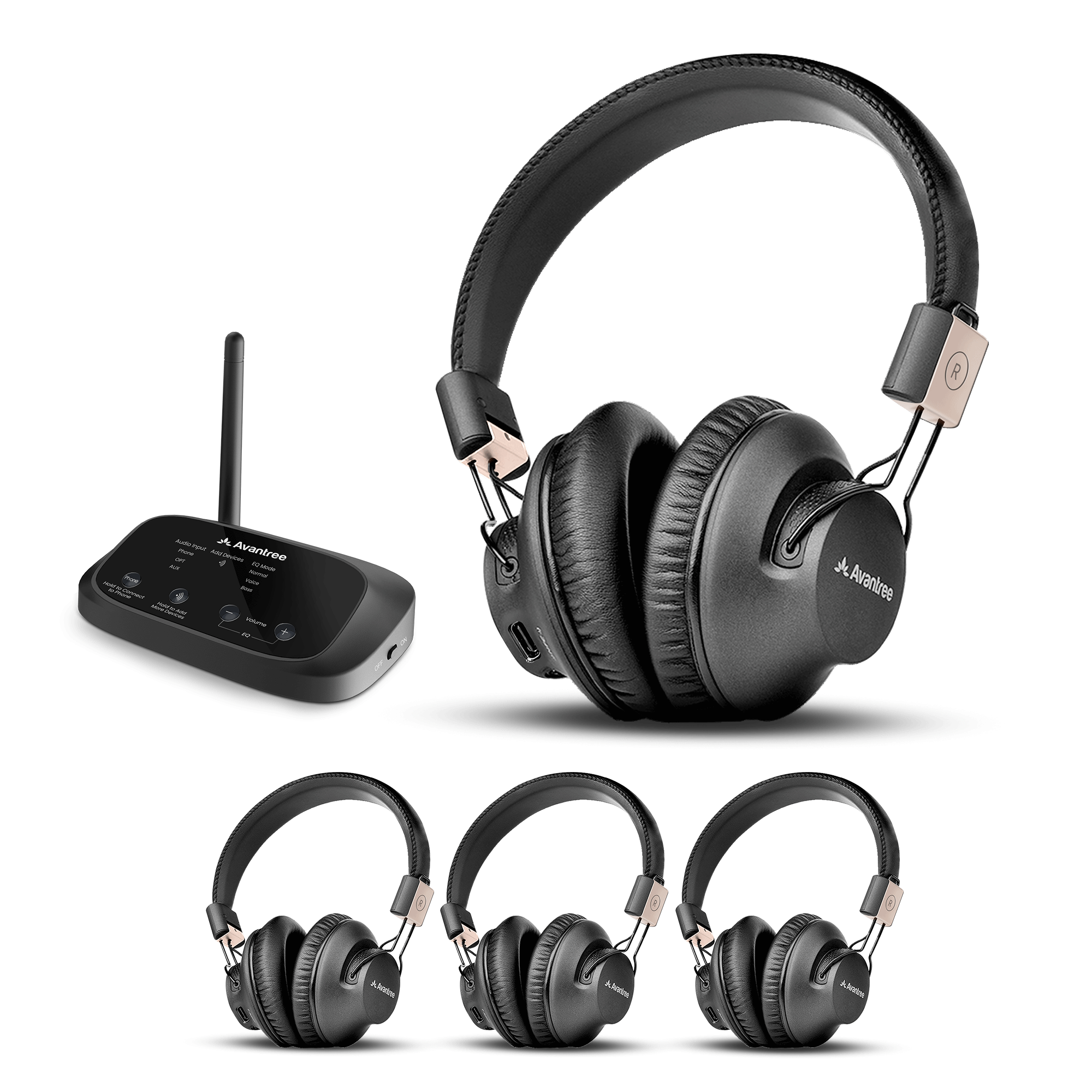 Wireless Multi-User Headphones System Avantree Quartet