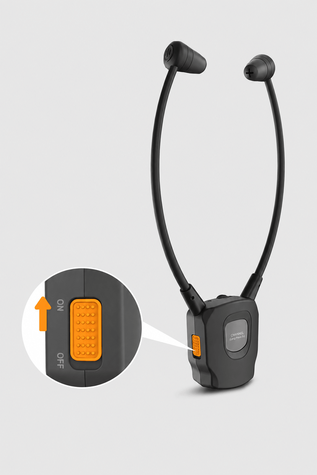 AuraBand power switch shown in the ON position