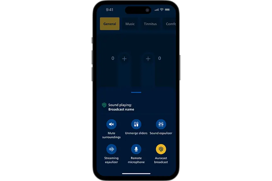 Philips app, step 3: Open Auracast broadcast