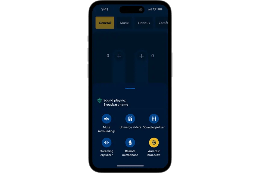 Philips app, step 3: Open Auracast broadcast