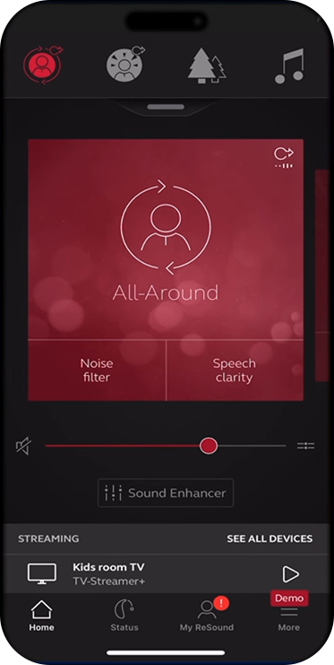 ReSound app, step 2: Open the device list