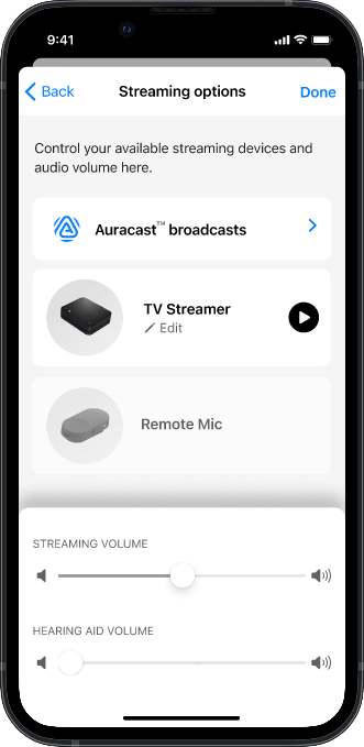 Starkey app, step 3: Open Auracast broadcasts