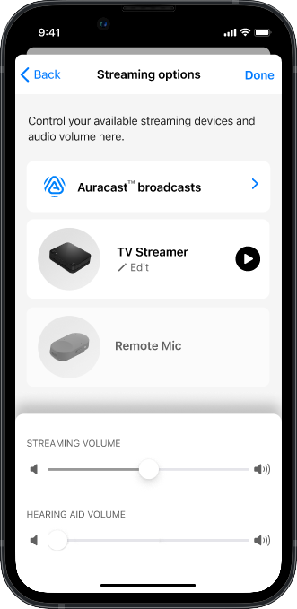 Starkey app, step 3: Open Auracast broadcasts
