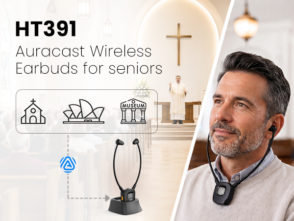 HearCoil Passive Neckloop for Telecoil Hearing Aids & Audio Receivers in churches, theaters, museums, nursing homes, and senior centers