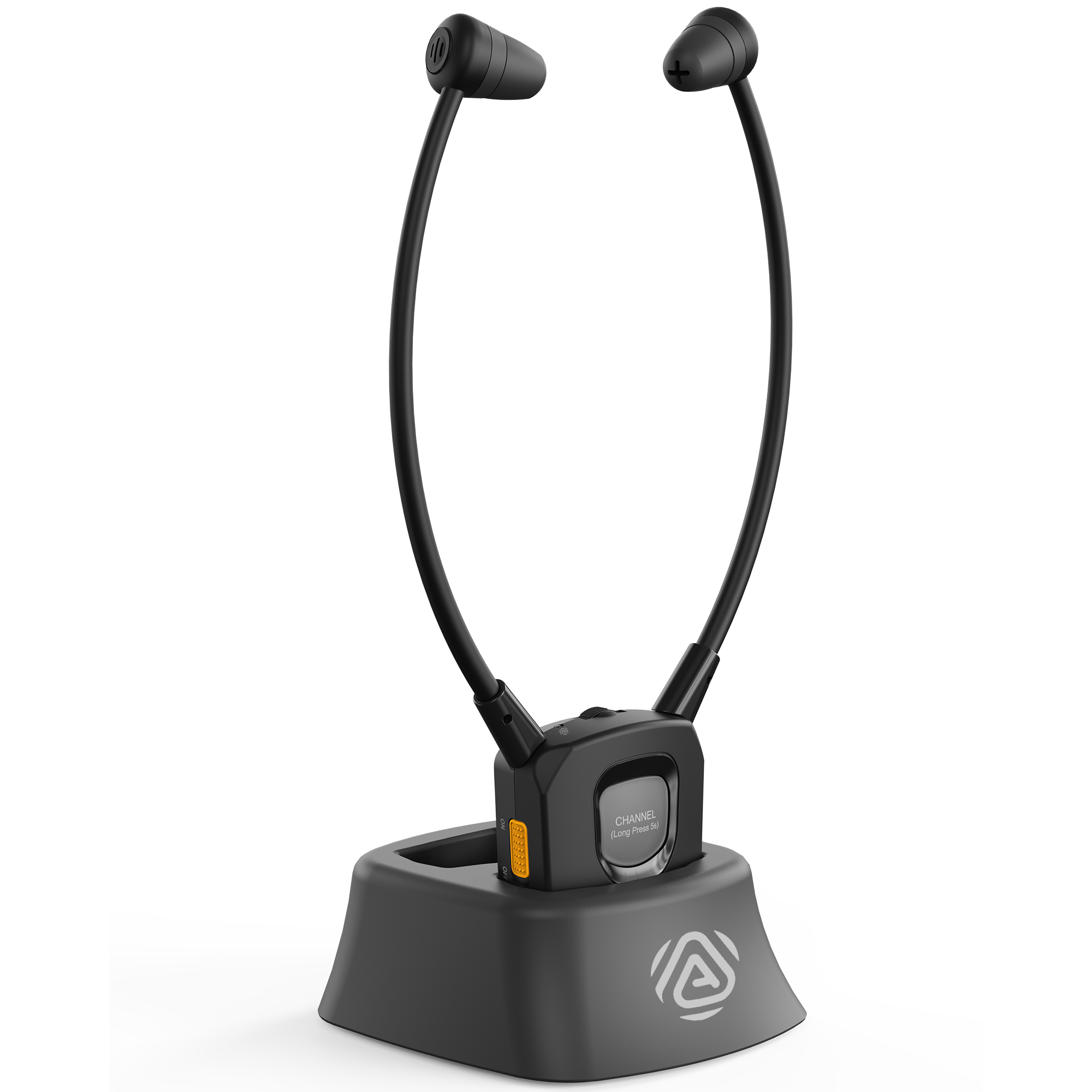 Avantree AuraBand Auracast personal receiver with earbuds and charging dock
