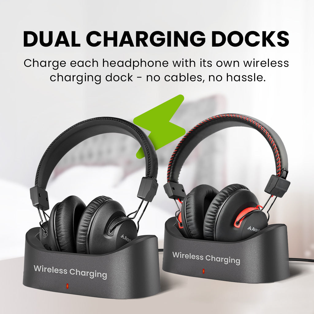 Charging Dock Avantree Ht41899 Dual Bluetooth Wireless Headphones
