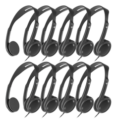 10-Pack Wired On-Ear Headphones