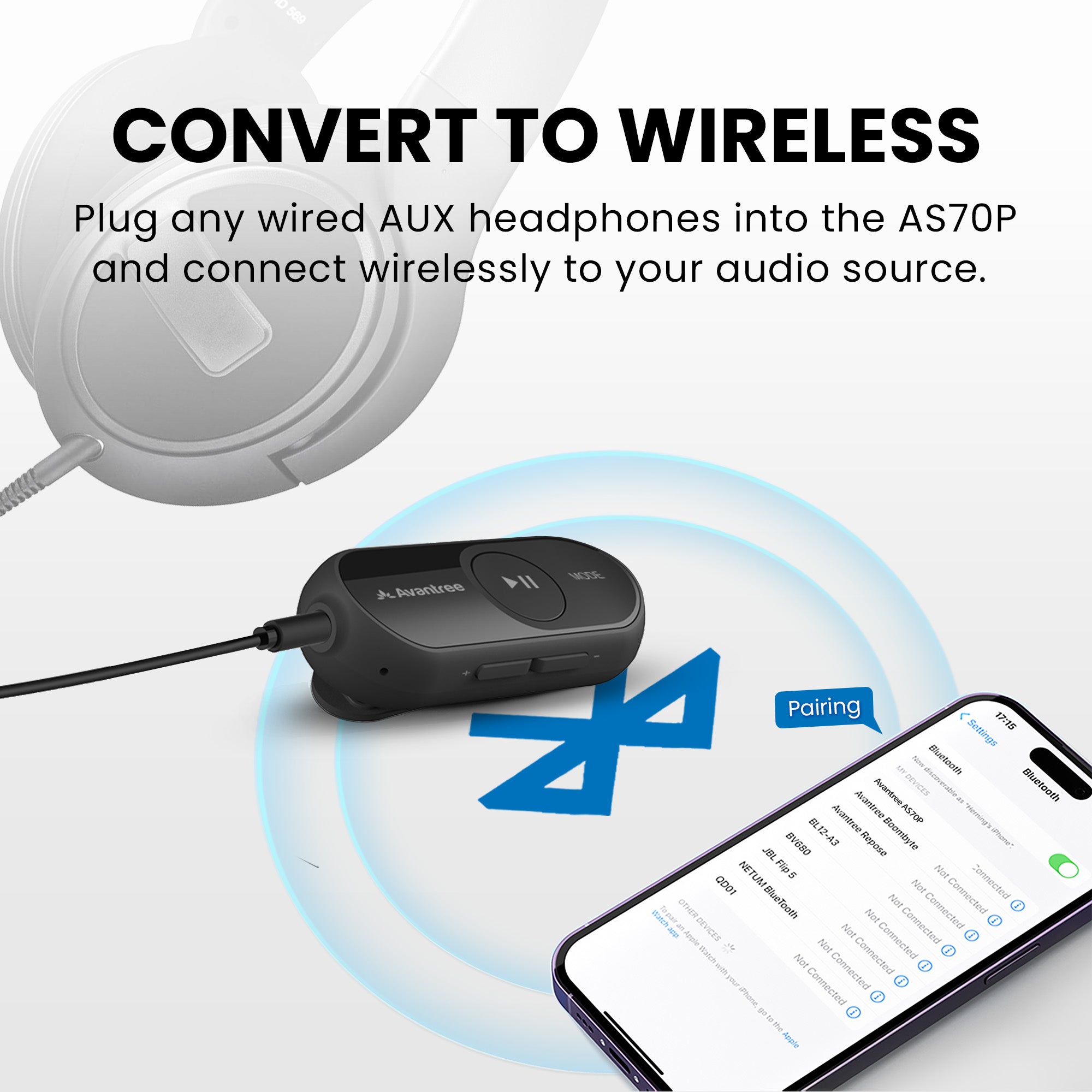 Bluetooth Dongle Wireless Adapter For Wired Headphones Bluetooth