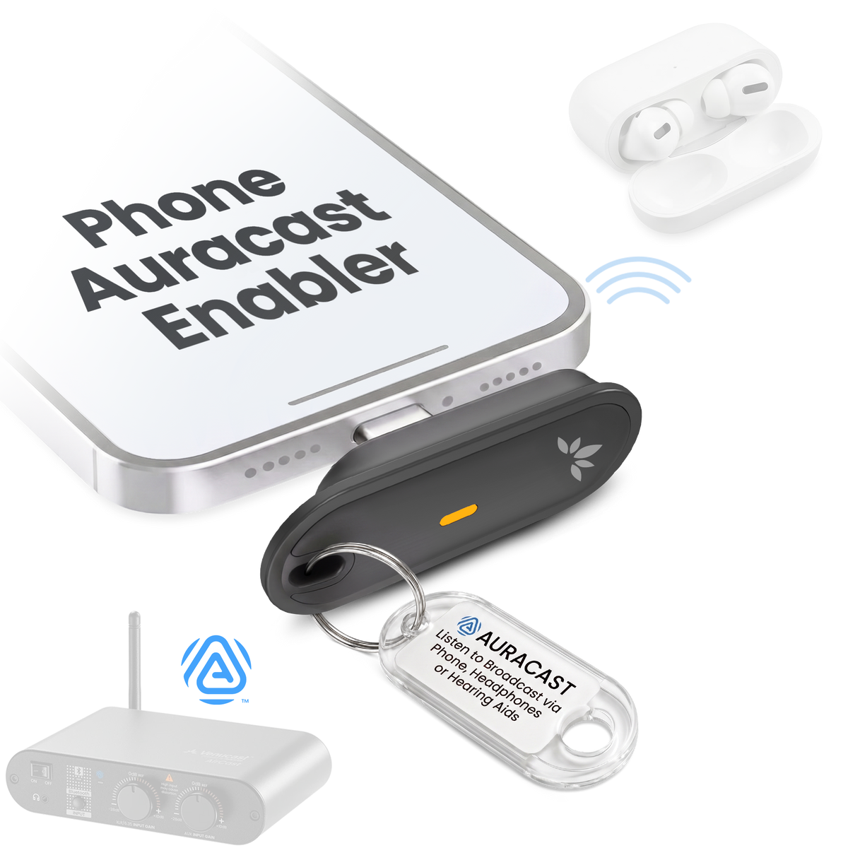 Aura C | Auracast Receiver for phones to receive broadcasts