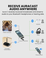 Aura C | Auracast Receiver for phones to receive broadcasts