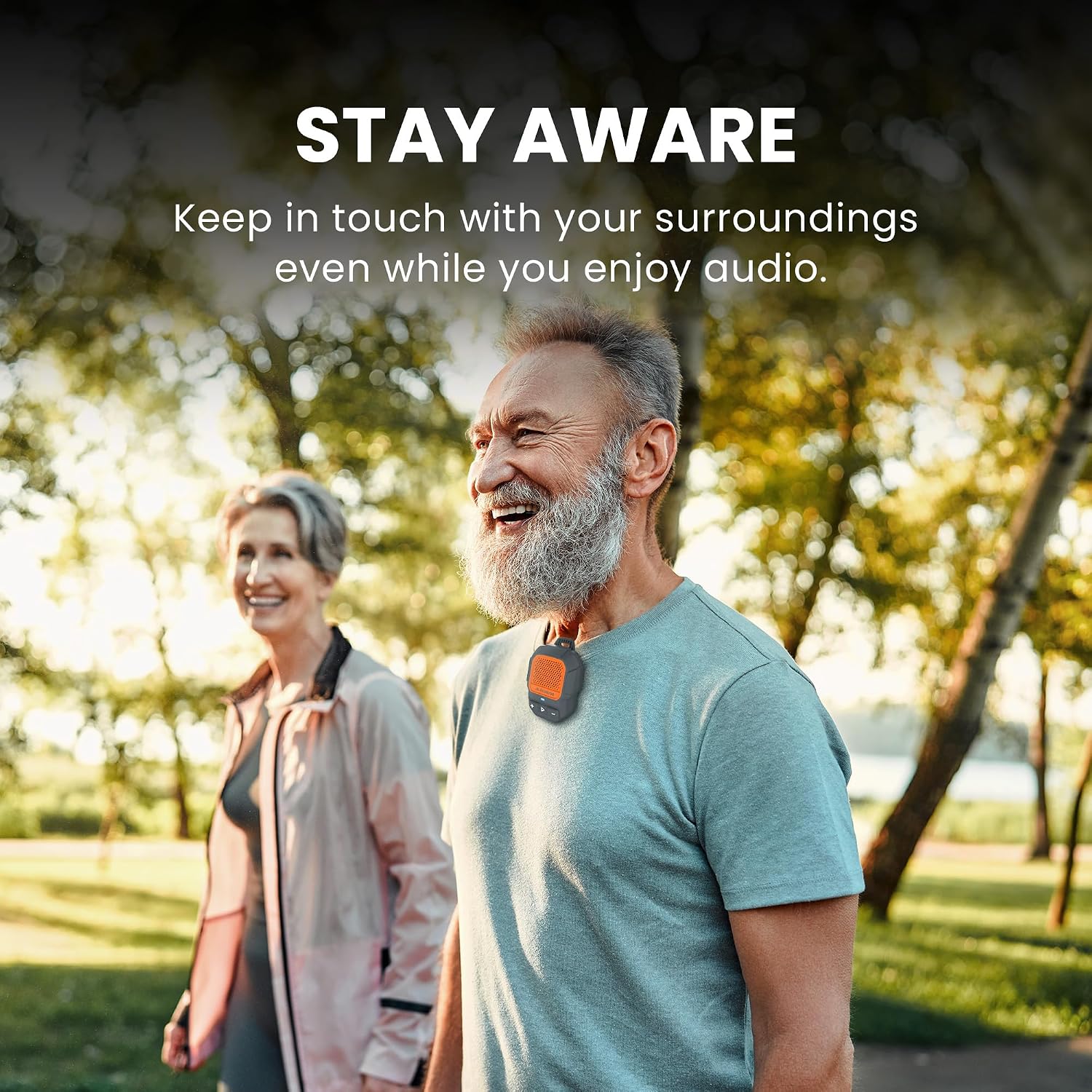 ShareCast (HomeBuddy) Clip-On Auracast Speaker Set, enjoy clear audio while staying aware of your surroundings.