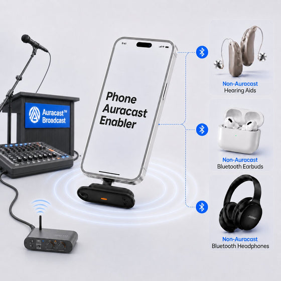 Aura C | Auracast Receiver for phones to receive broadcasts