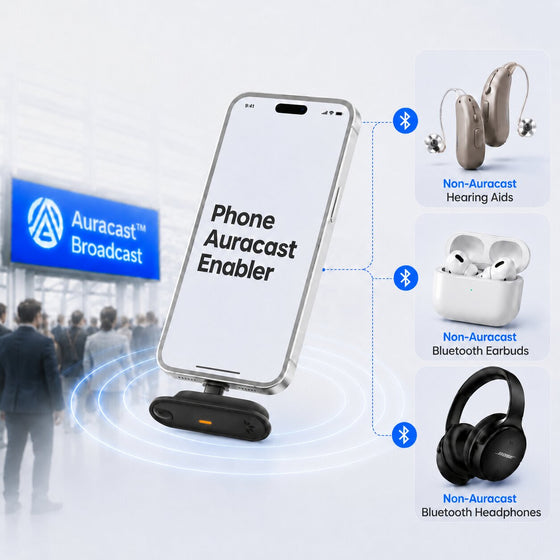 Aura C | Auracast Receiver for phones to receive broadcasts