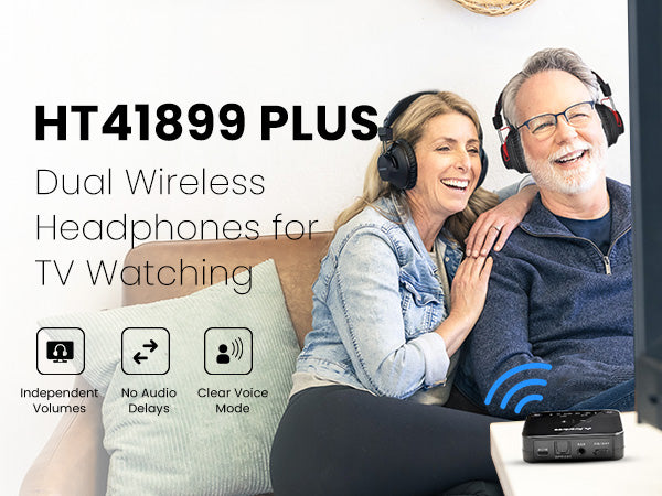 BT5.3 Dual Headphones for TV Watching | Avantree HT41899 Plus