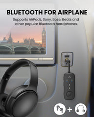Avantree Relay Bluetooth airplane adapter connects in-flight entertainment to wireless headphones