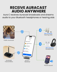 Aura C | Auracast Receiver for phones to receive broadcasts