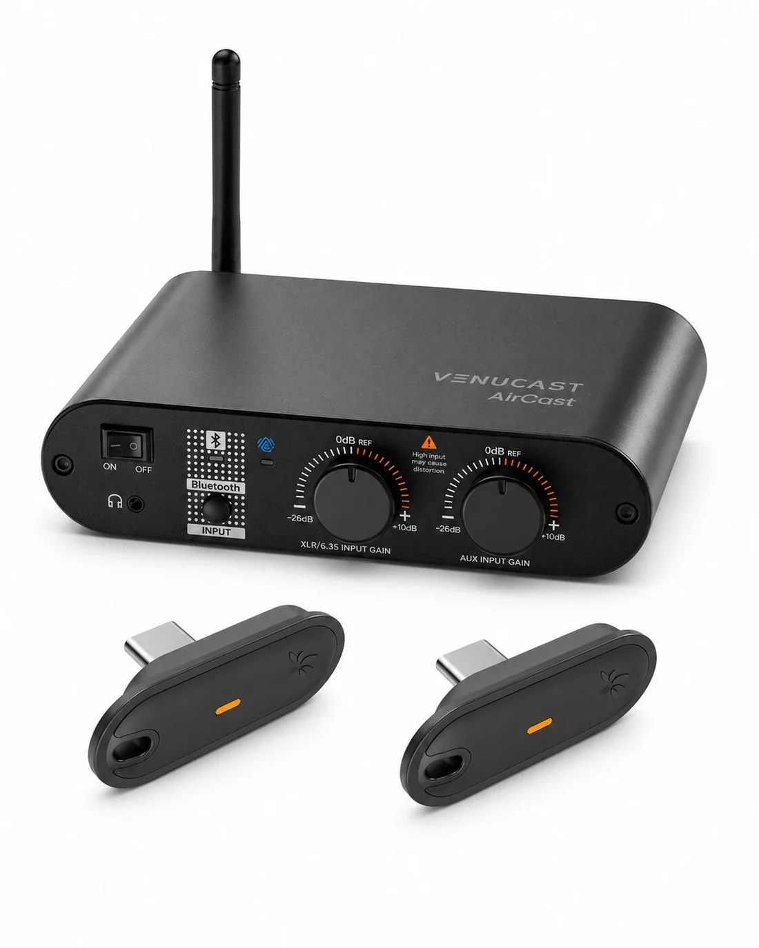 AuraCaption Kit: AirCast transmitter and two Aura C receivers