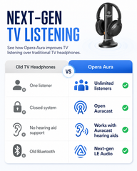 Opera Aura | Wireless Auracast TV Headphones