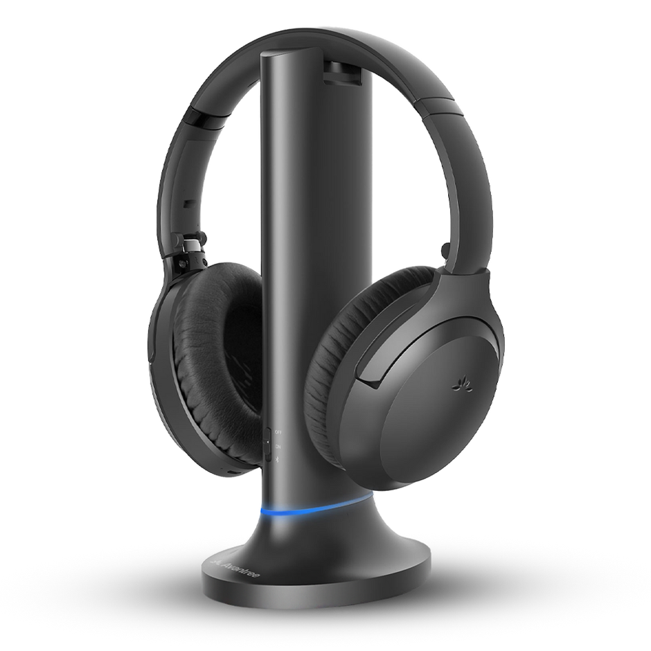 ZANCHIE Cuffie Wireless Per TV – Auricolari Over-Ear Con Trasmettitore FM, Range 20-30m, Compatibili Con PC E Smartphone, Radio FM Integrata E Cavo 3,5mm