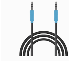 Blue 3.5 millimeter AUX audio cable