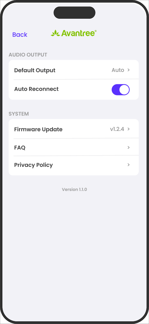 VenuCast Connect settings with the Auto Reconnect switch turned on