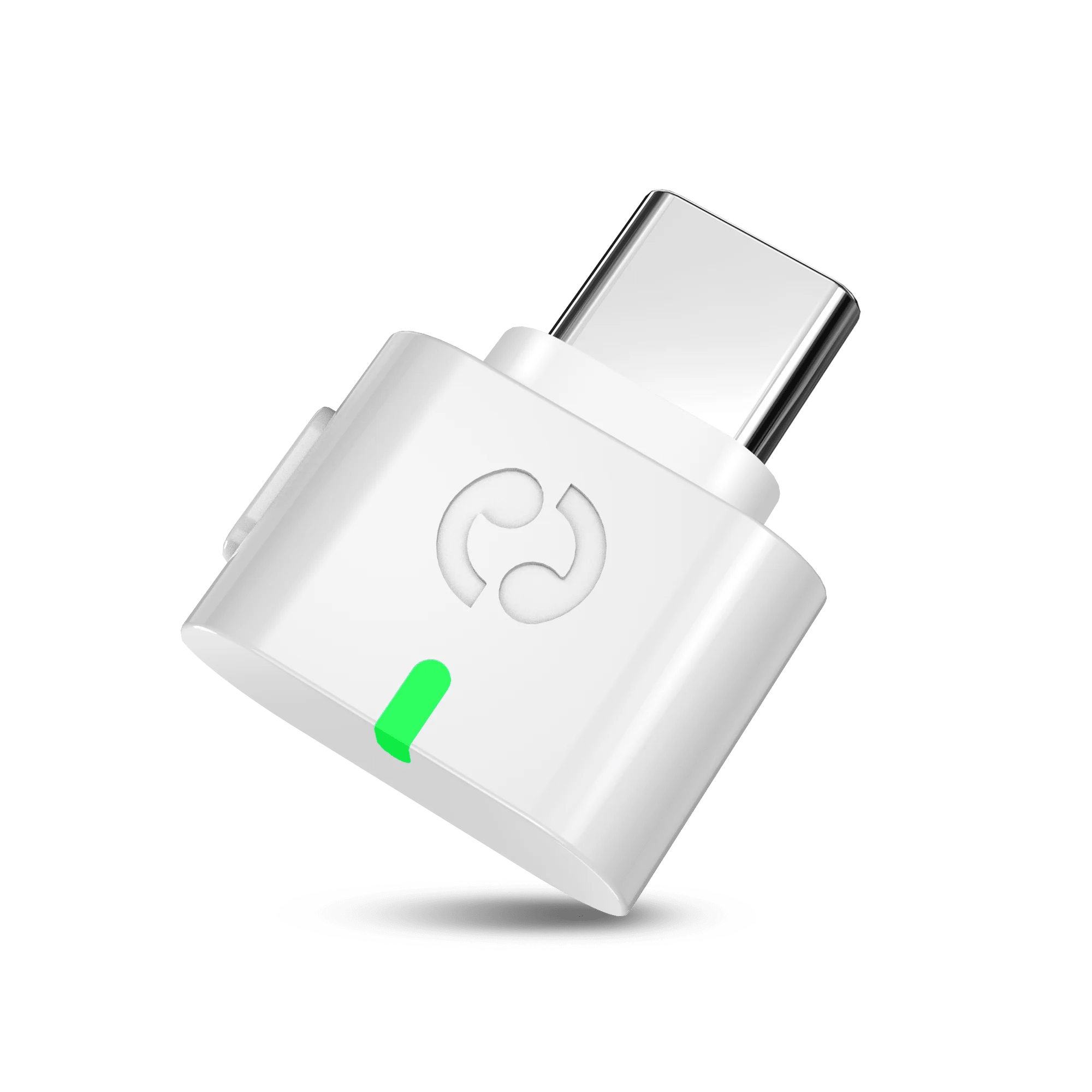 C82 LEA USB-C adapter: PAIR button on the left side; LED on the front