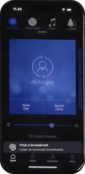 Cochlear app, step 2: Find a broadcast