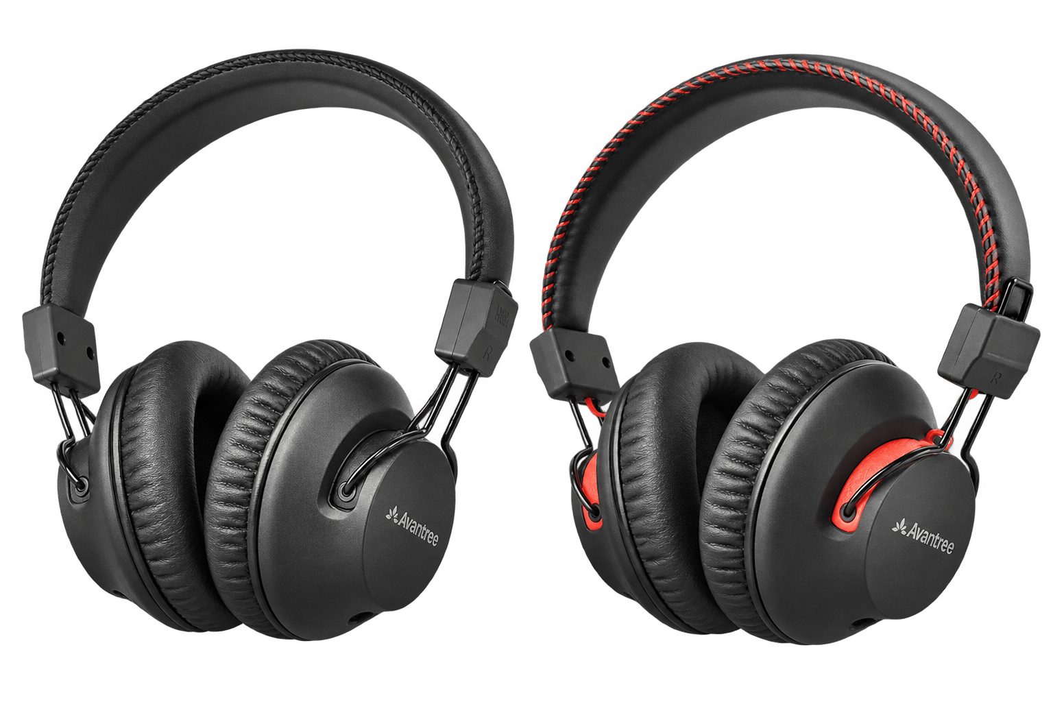Black and red HT41899 Plus 2 headphones without charging docks
