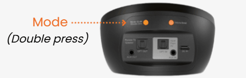 Double-press the Medley Pebble 2 transmitter MODE button when the Mode light is not white