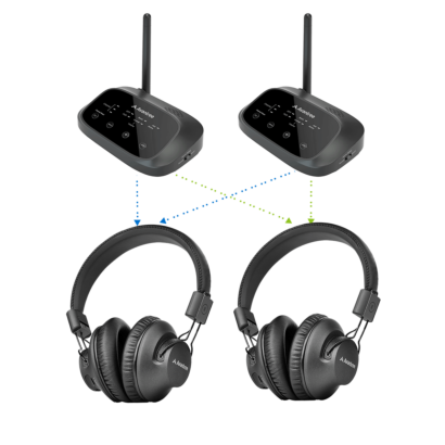 Avantree Shift - Wireless Home Entertainment System 2 Headphones 2 Transmitters