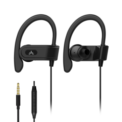 Avantree E171 close p of the earphones with AUX cable and volume control