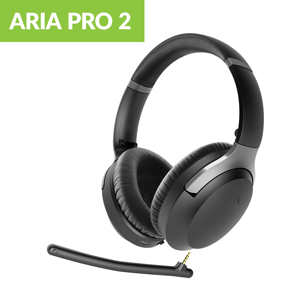 Avantree aria pro bluetooth headphone with detachable boom mic