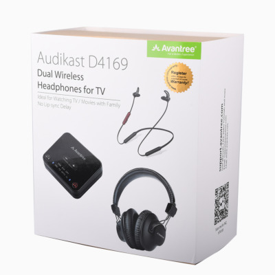 Avantree Audikast D4169 Two Headphones Set Packaging