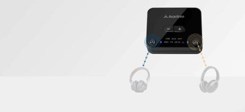 Avantree Bluetooth 5.0 aptX HD Empfänger Adapter für Premium High-End Verkabelte Kopfhörer mit Clip & Mikro AS70 15H für Bose Sony aptX Low Latency zum TV Übertragung auf Mehrere Lautsprecher 