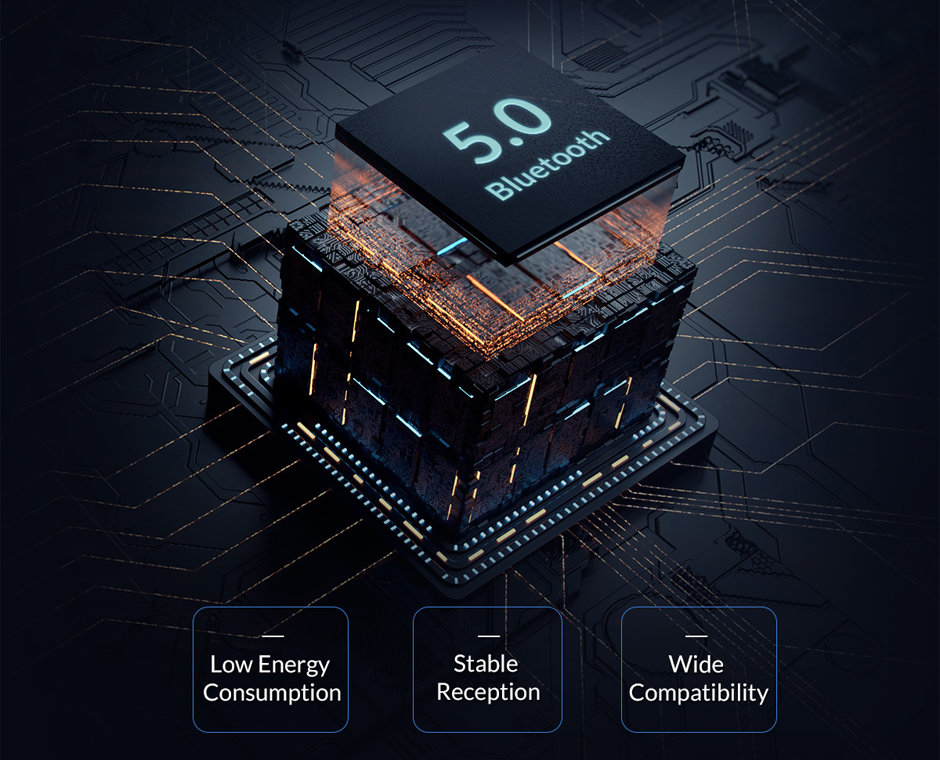Bluetooth 5.0 chip is used in the 8090T headset, gives it a stable and reliable connection.